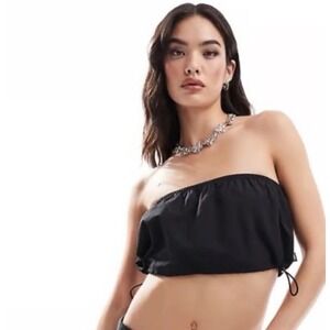 Vans Riley Parachute Tube Top Black Small VN000KG5BLK NWT
